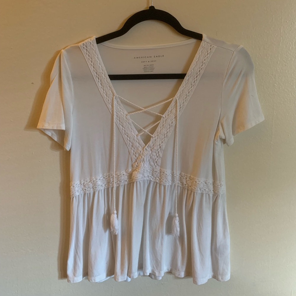 American Eagle White Bohemian Tunic